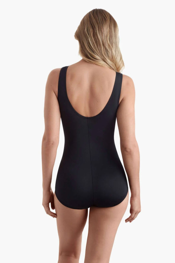 SHAPE SOLVER SECRET JUNGLE SHIRRED FRONT PRINCESS SEAM GIRL LEG ONE PIECE