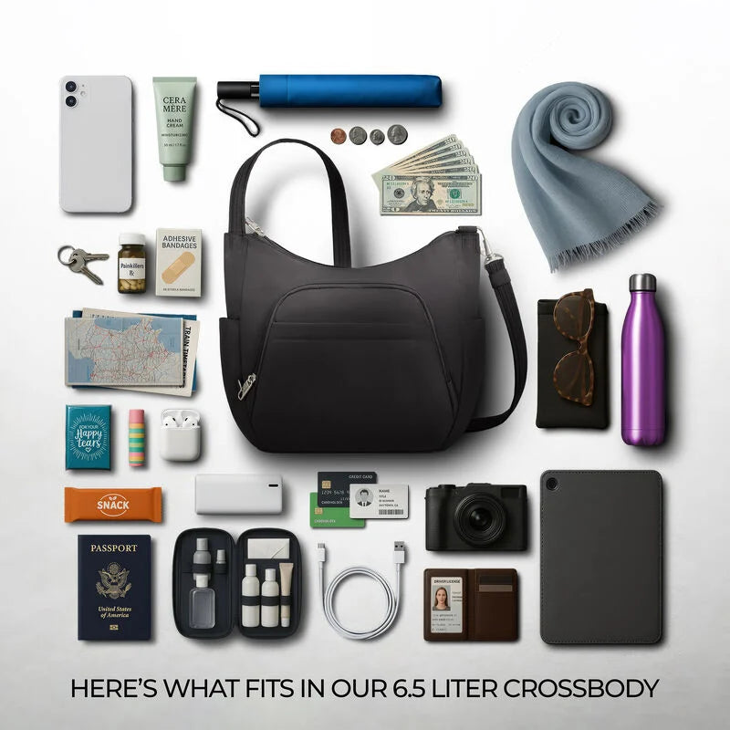 Travelon Anti-Theft Classic Crossbody Bucket Bag
