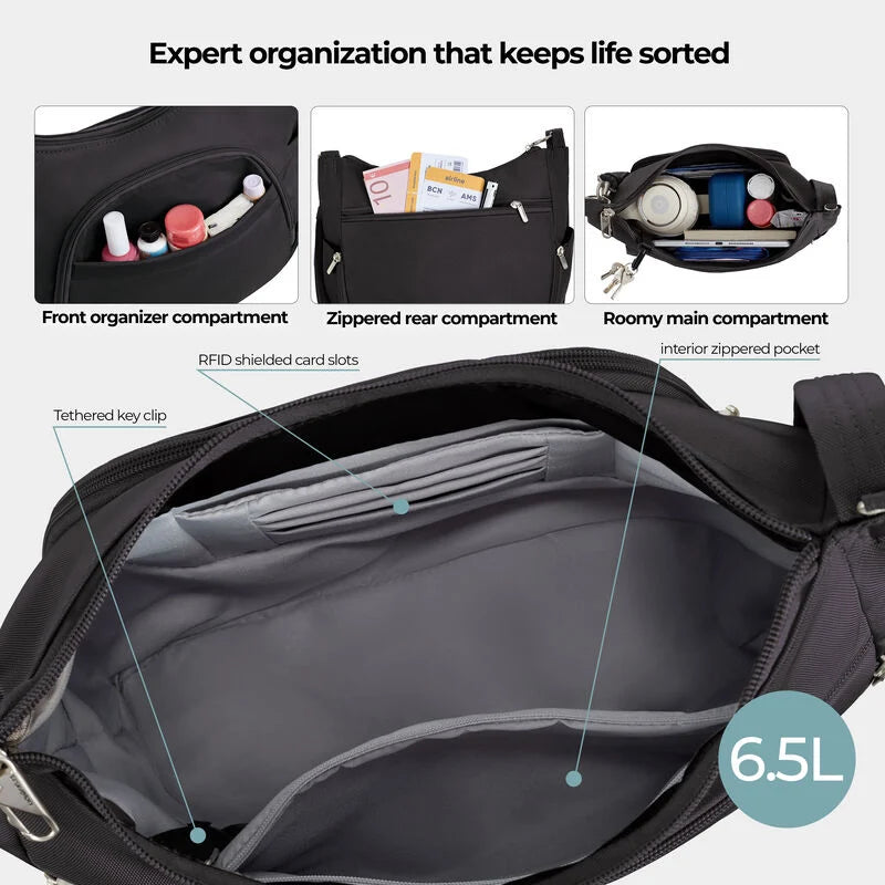 Travelon Anti-Theft Classic Crossbody Bucket Bag