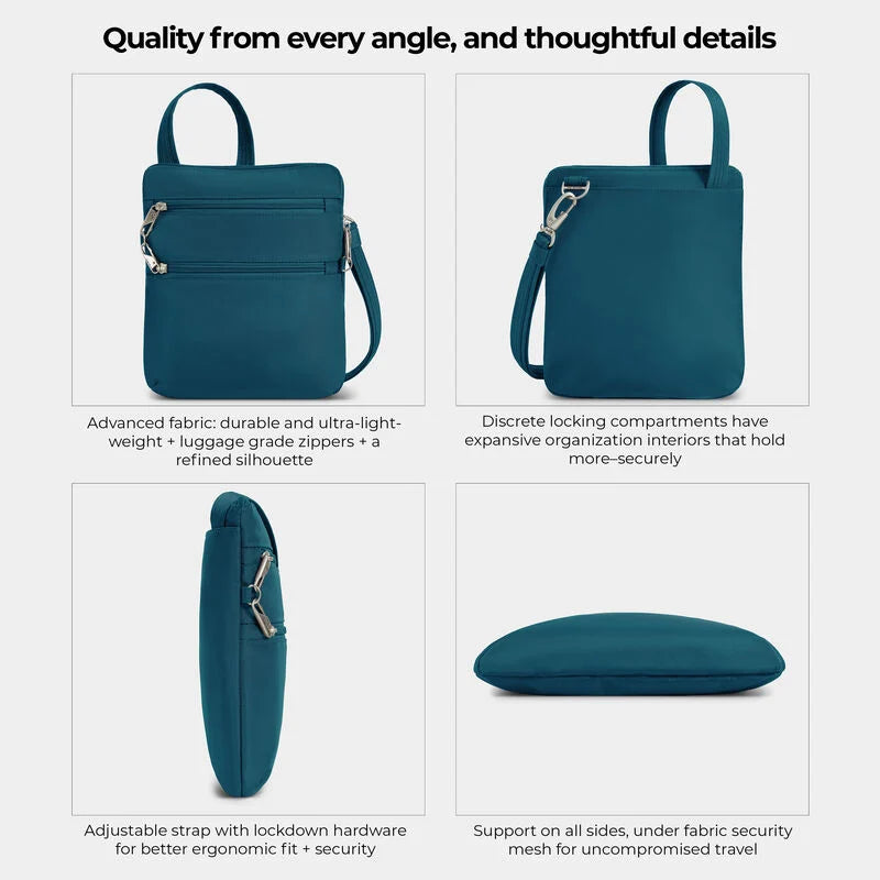 Travelon Anti-Theft Classic Slim Double Zip Crossbody