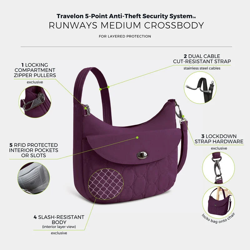 Travelon Runways Anti-Theft Medium Crossbody