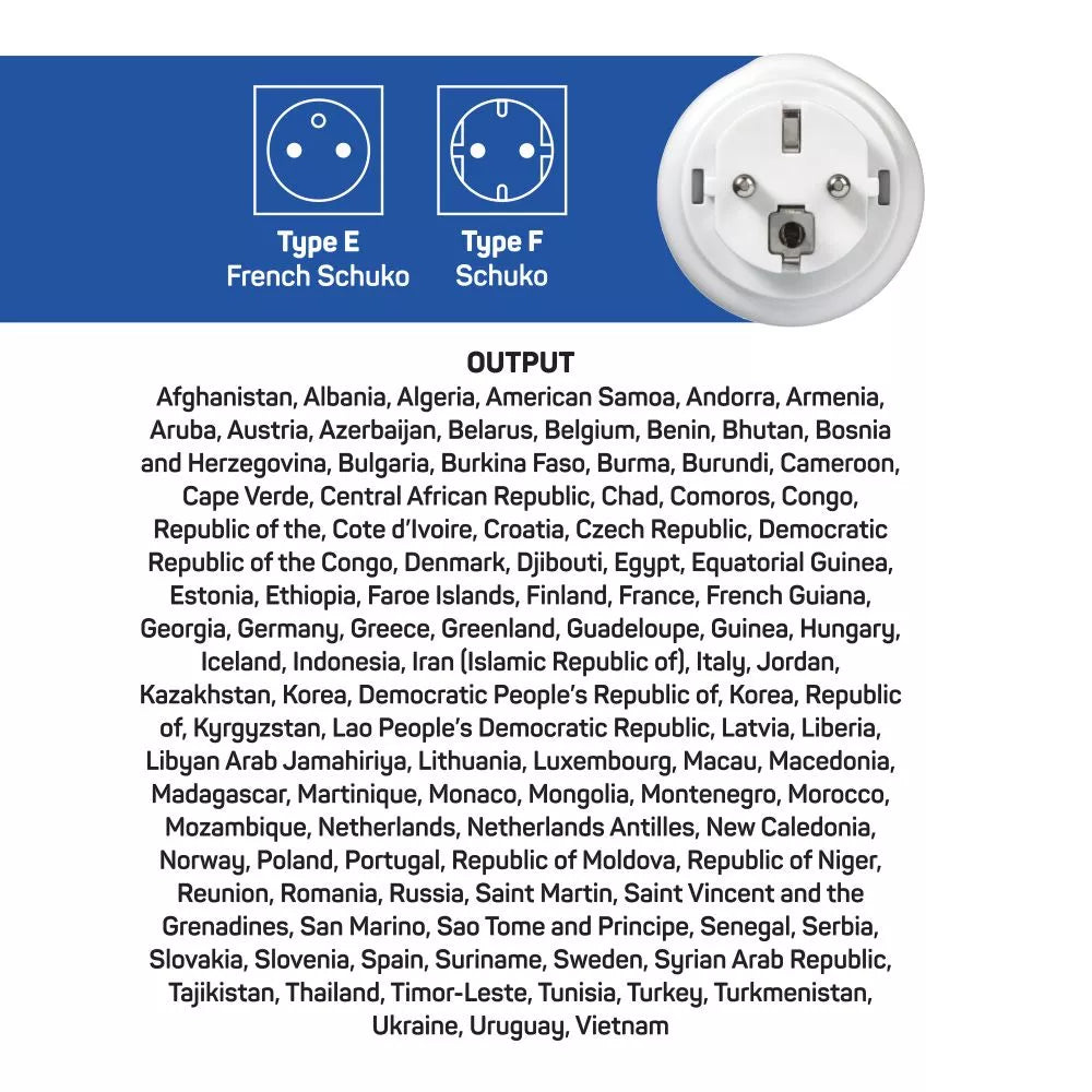 Design Go North America to Europe Adapter