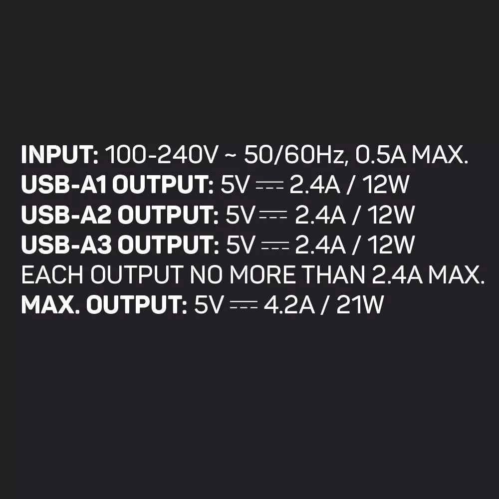 Design Go Worldwide 3 Port USB-A Charger