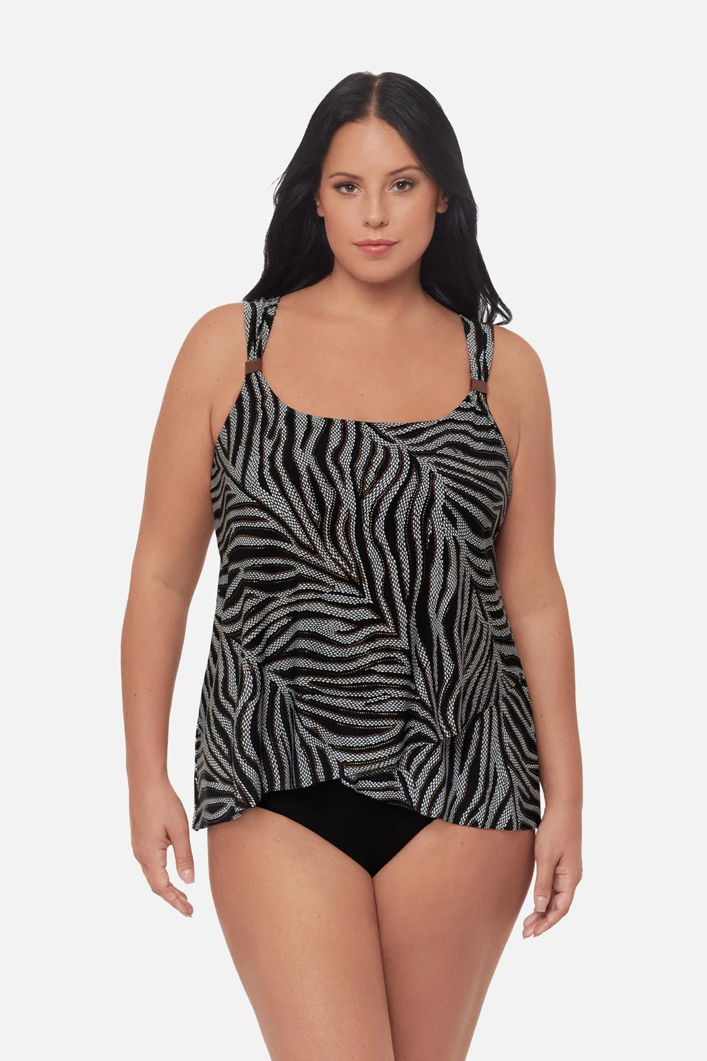 Miraclesuit Plus Size Dazzle Tankini Top in Zirconic
