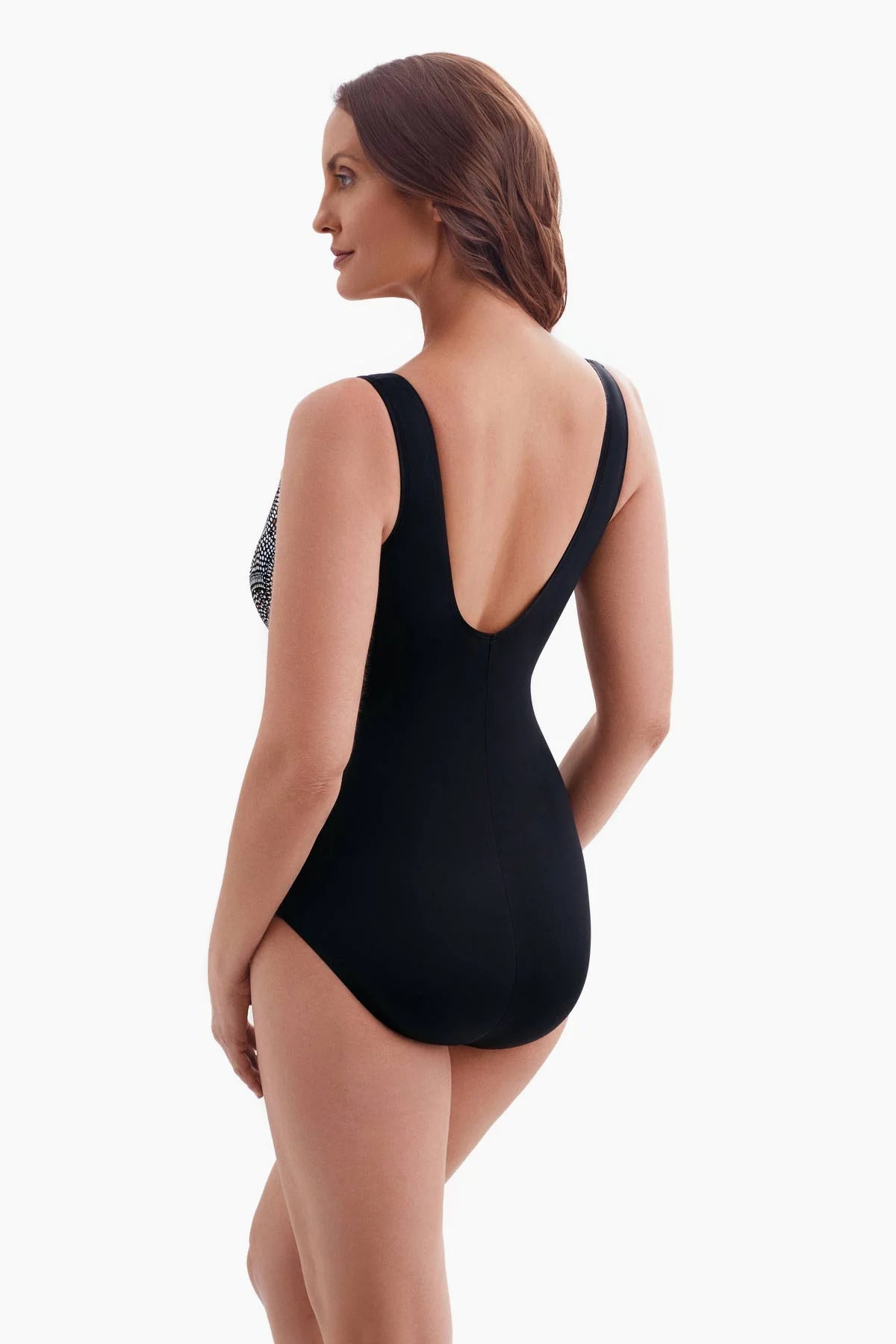 Longitude Long Torso Piped Side Shirred Surplice One Piece - Beaded Glam