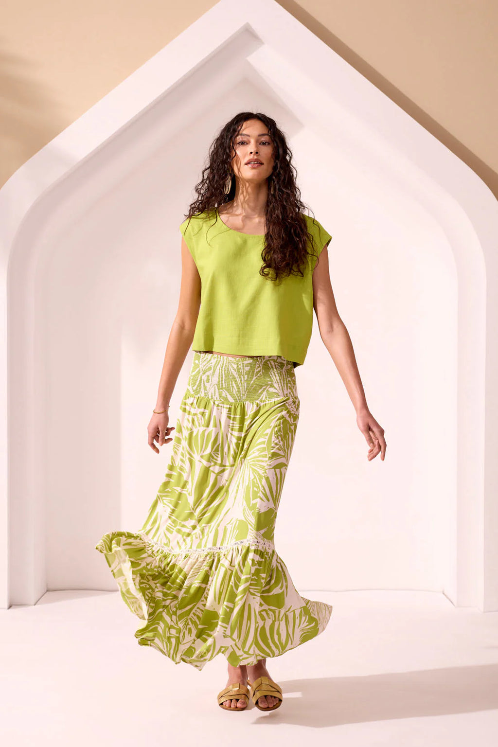 XIX Palms KEY LARGO WEAR TWO WAYS Smocked Strapless Midi Dress