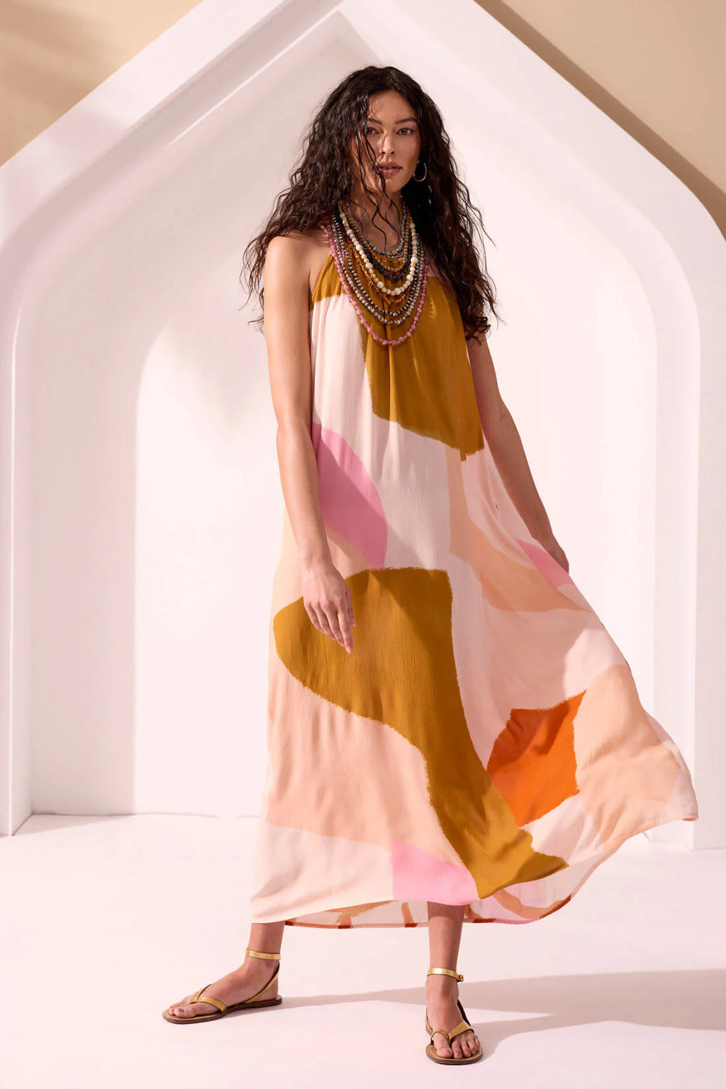 XIX Palms SUMMERLAND Wear Two Ways Braided Halter Neck Maxi Dress
