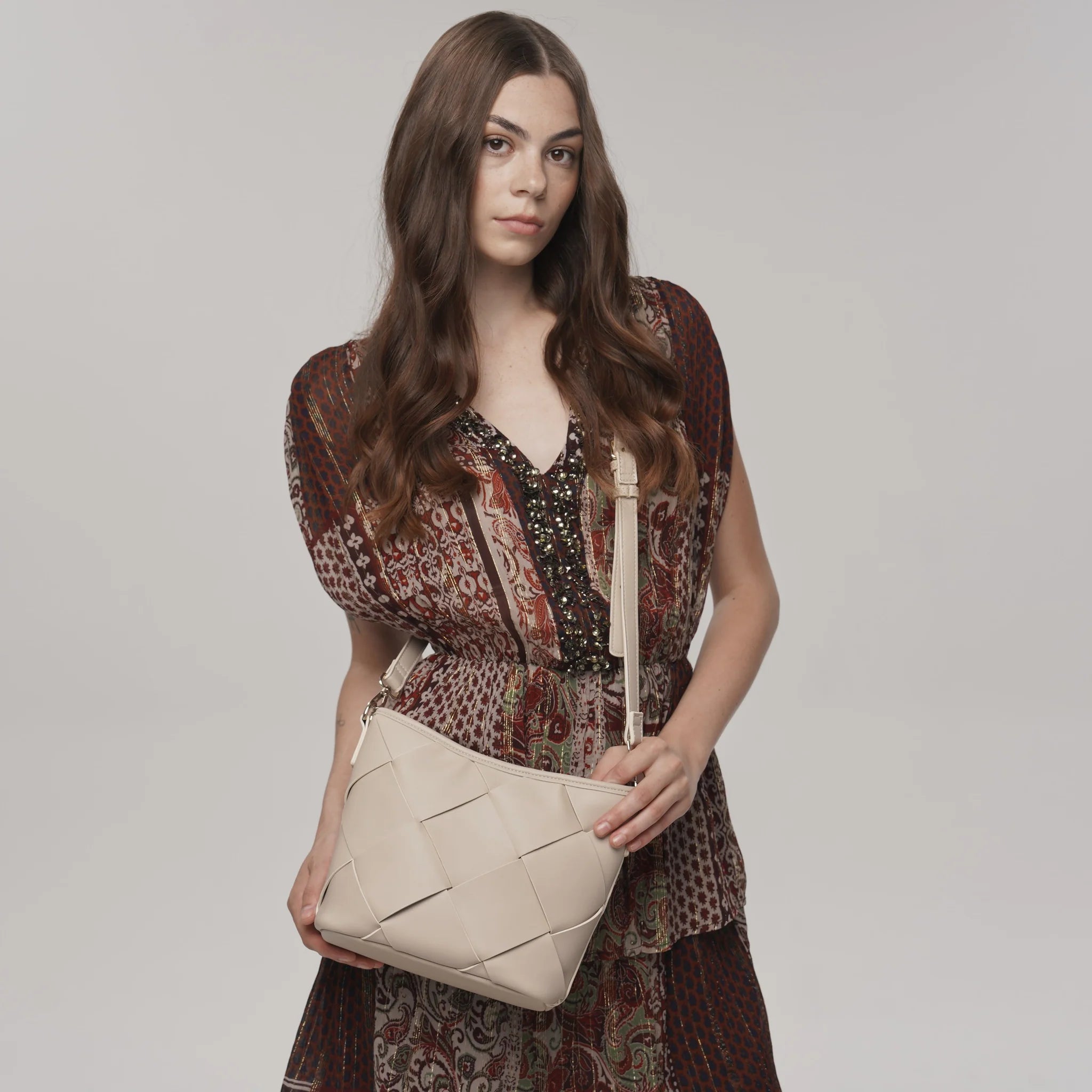 Espe Kimberly Bucket Crossbody Bag Beige