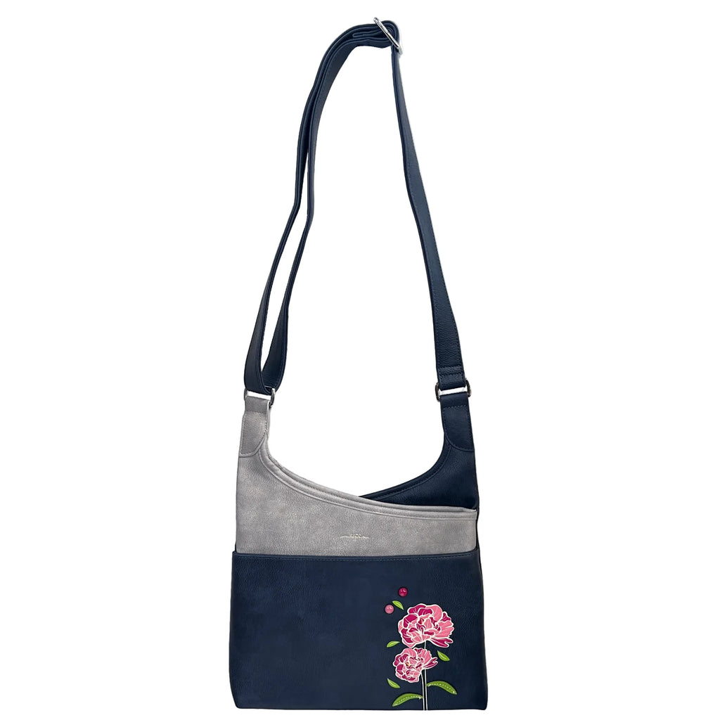 Espe Peony Messenger Crossbody Bag Blue