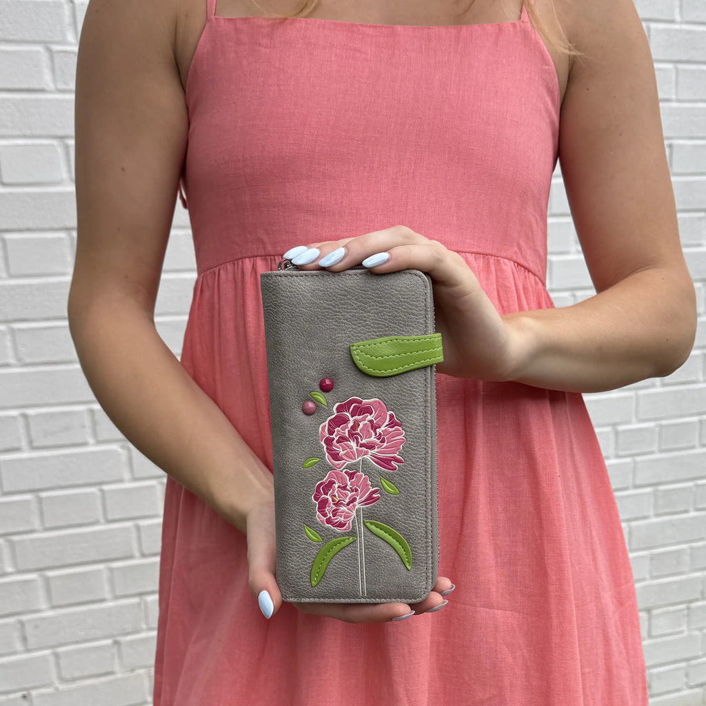 Espe Peony Clutch Wallet Grey