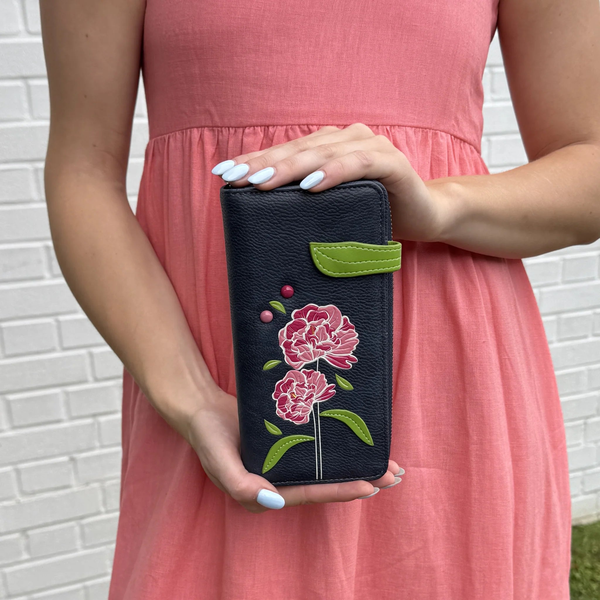 Espe Peony Clutch Wallet Blue