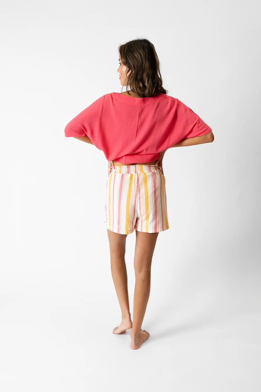 Koy Resort Miami Tie Front Top - Guava