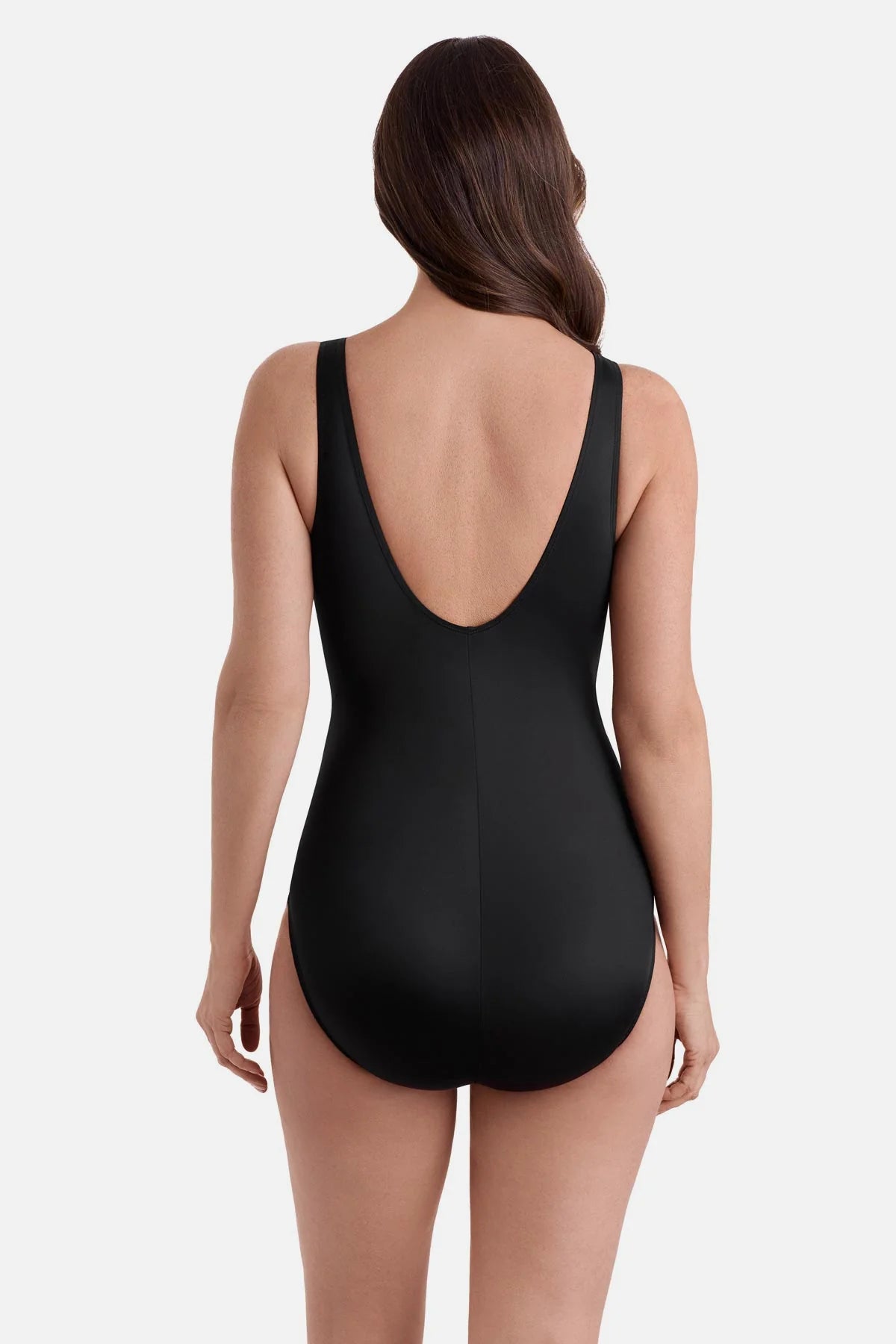 Longitude Long Torso Buckle Shirred Surplice One Piece - Gilded Panthera