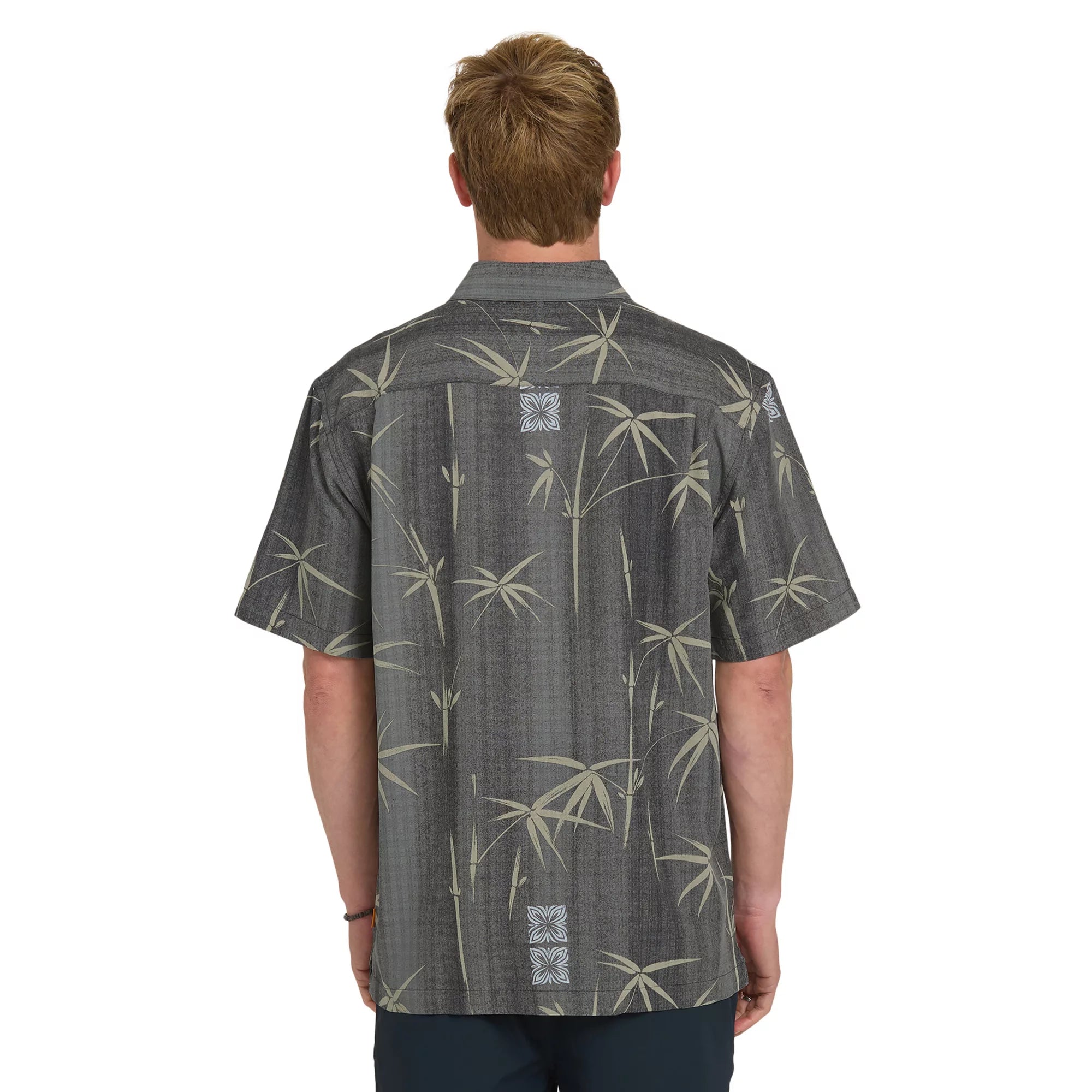 Quiksilver Waterman Bamboo Bay Woven Short Sleeve Shirt Phantom
