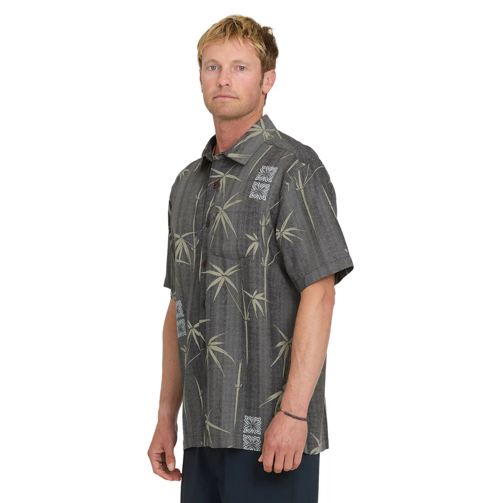 Quiksilver Waterman Bamboo Bay Woven Short Sleeve Shirt Phantom