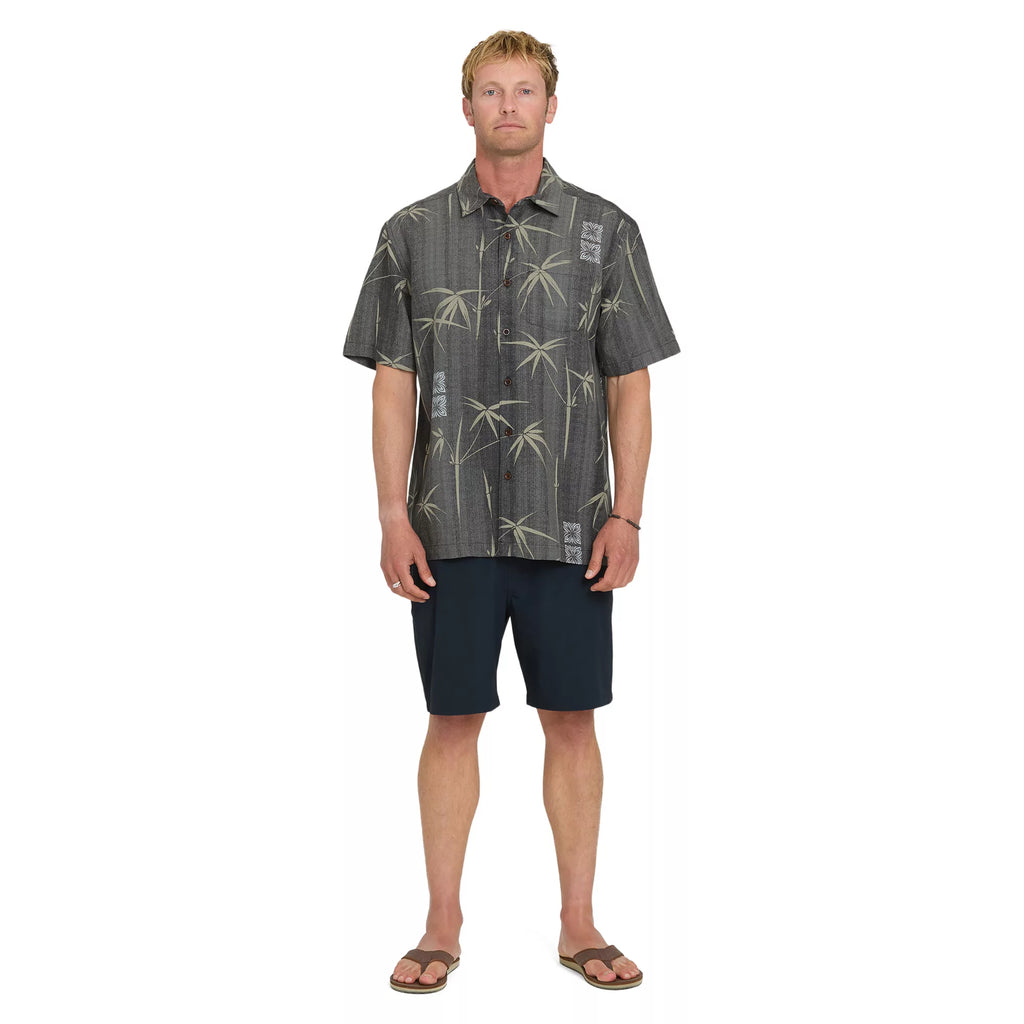 Quiksilver Waterman Bamboo Bay Woven Short Sleeve Shirt Phantom