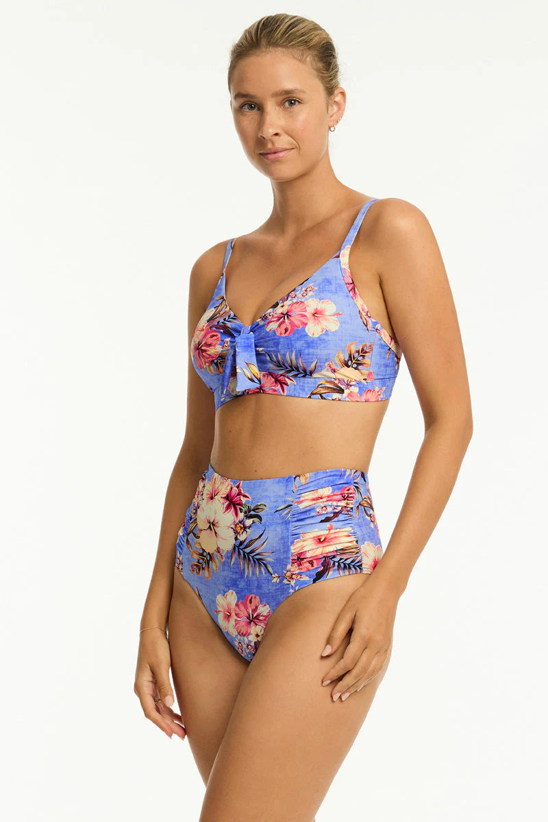 SEA LEVEL AUSTRALIA Blue Hawaii Tie Front DD/E Bralette