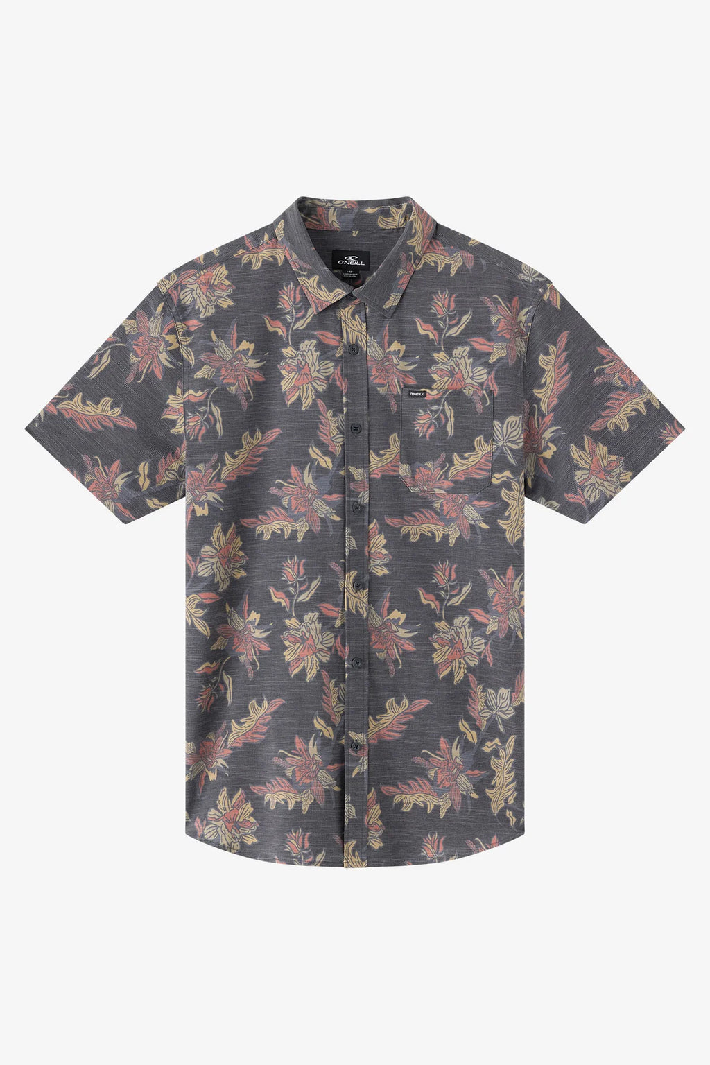 O'Niell UPF Slub Standard Short Sleeve Woven Shirt - Black