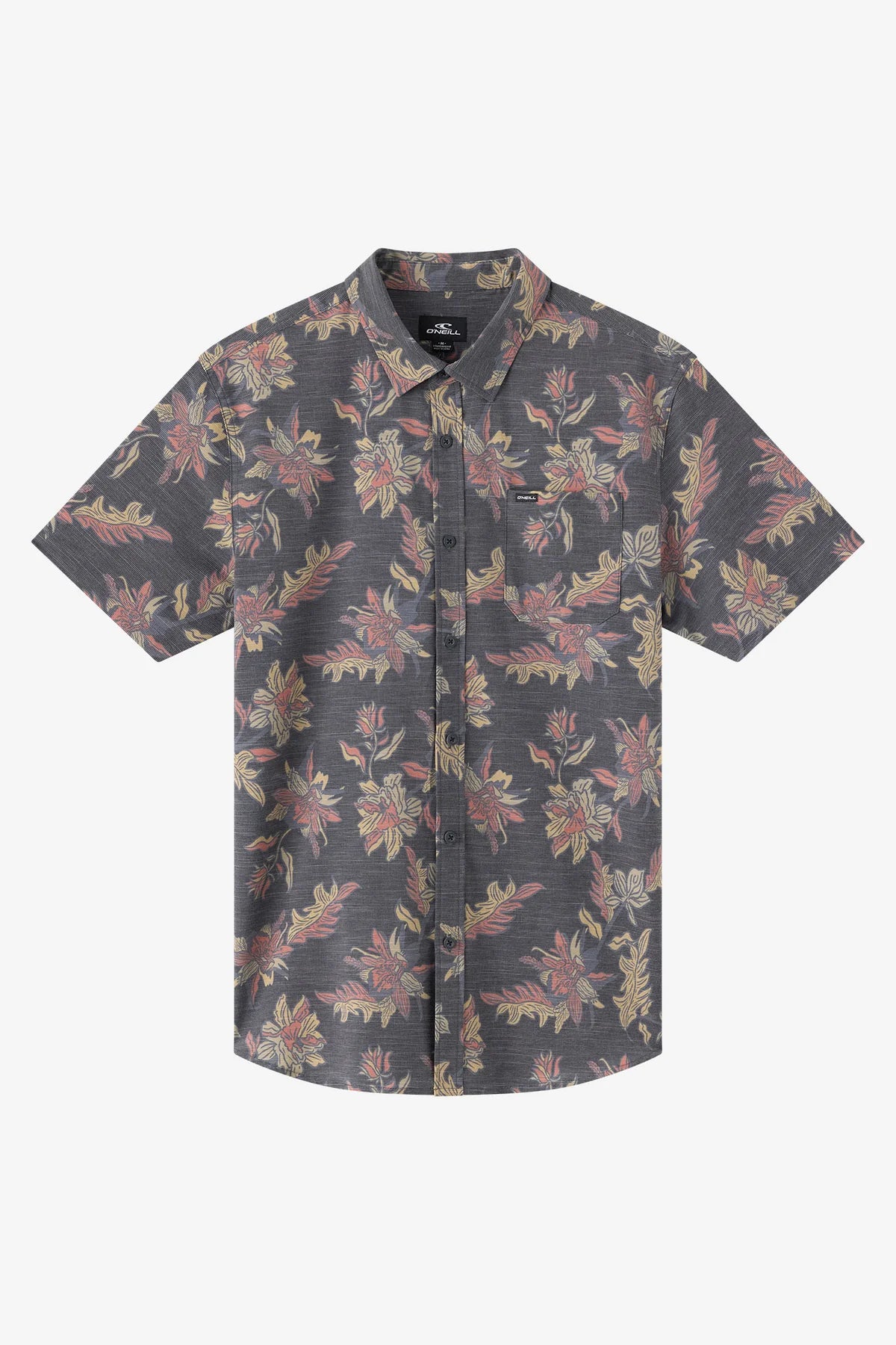 O'Niell UPF Slub Standard Short Sleeve Woven Shirt - Black