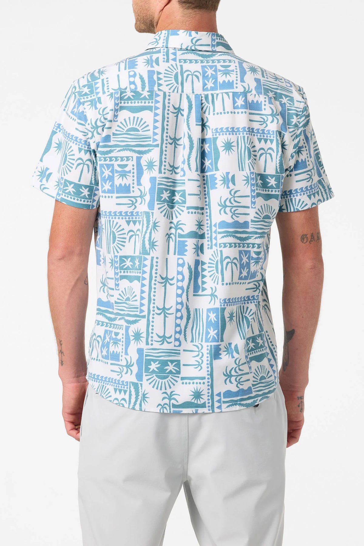 O'neill UPF SLUB STANDARD SHORT SLEEVE WOVEN SHIRT Cream