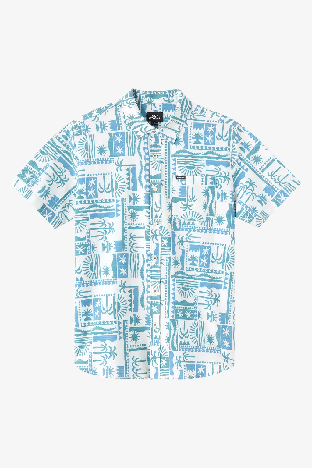 O'neill UPF SLUB STANDARD SHORT SLEEVE WOVEN SHIRT Cream