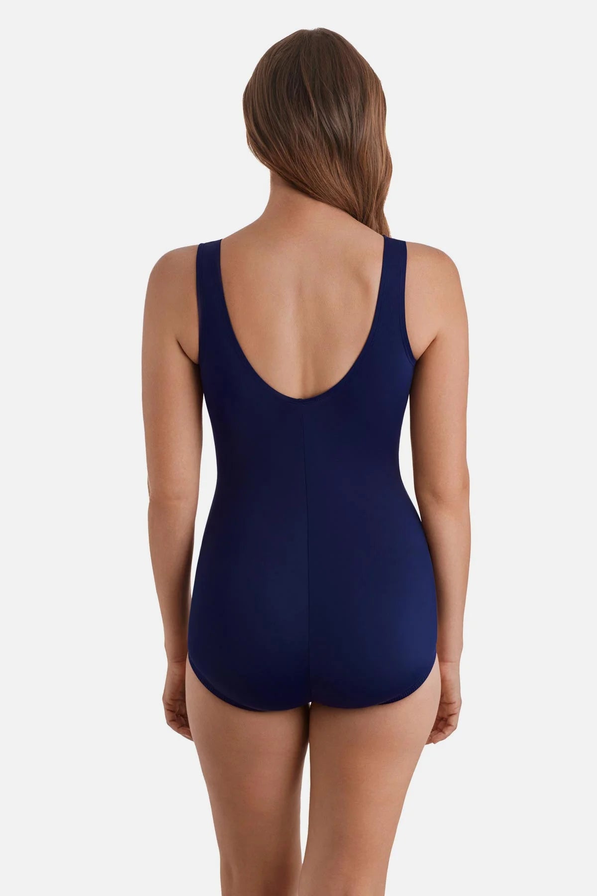 Shape Solver Shirred Front Princess Seam Girl Leg - Pool Party