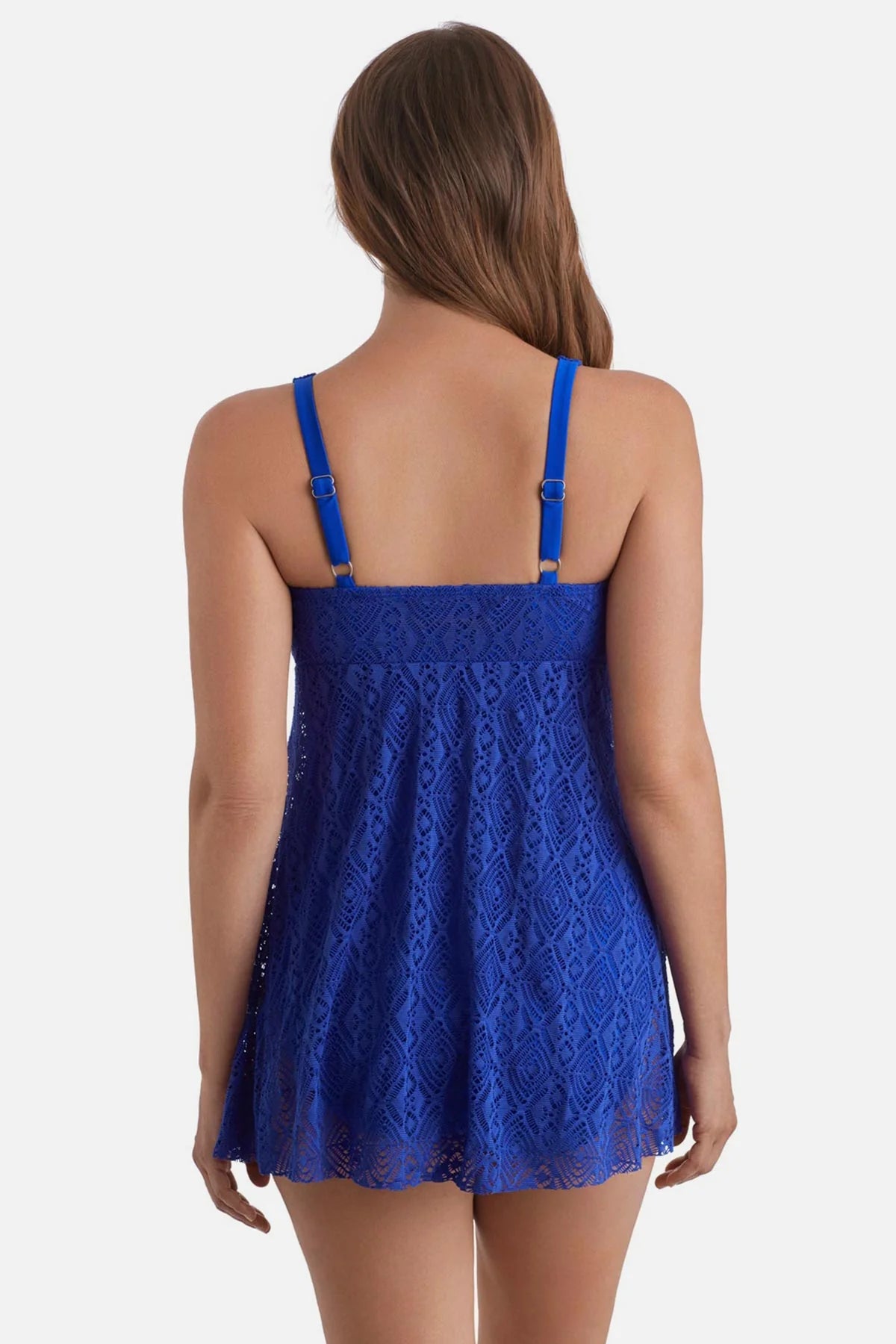 Shape Solver Flyaway Swim Dress - Royal Blue Crochet Au Lait