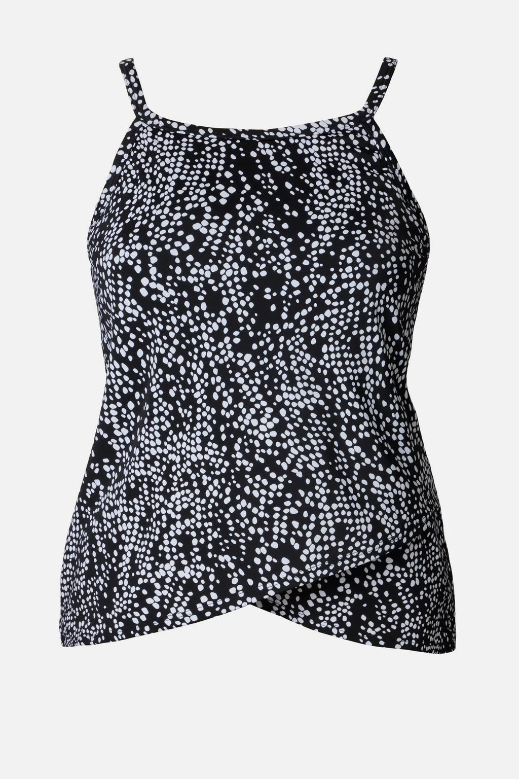 Shape Solver Plus Size High Neck Tankini Top - Pebble Beach