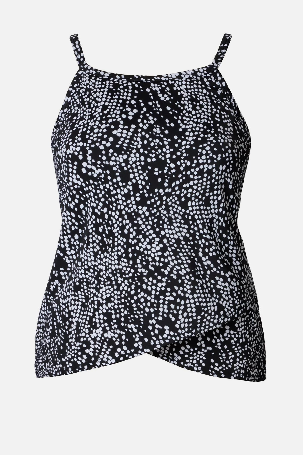 Shape Solver Plus Size High Neck Tankini Top - Pebble Beach