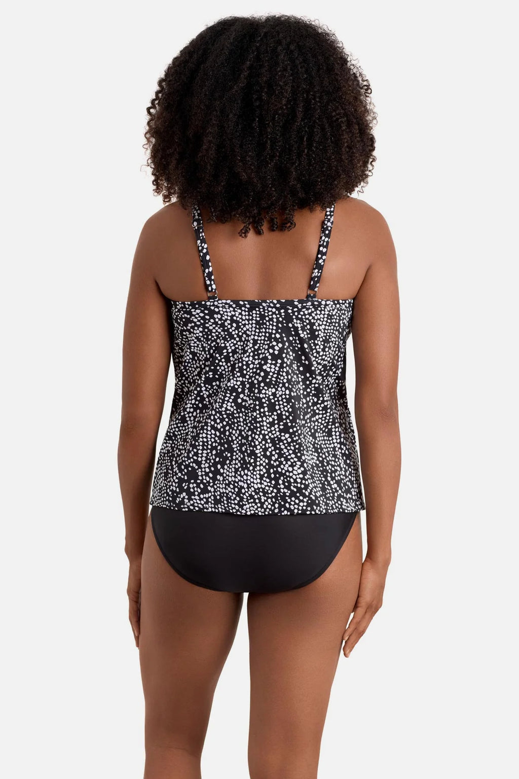 Shape Solver Plus Size High Neck Tankini Top - Pebble Beach