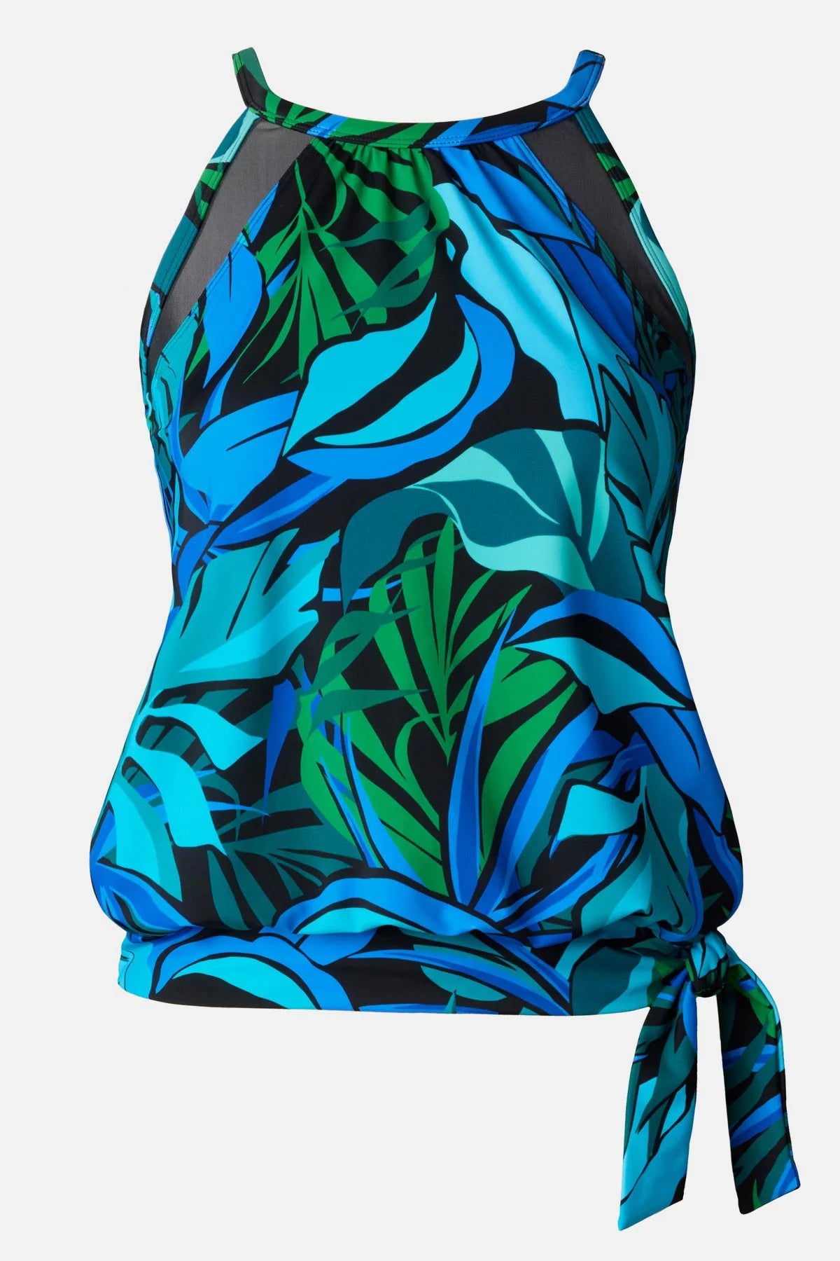 Shape Solver High Neck Blouson W/ Mesh Inserts - Leaf Sensation