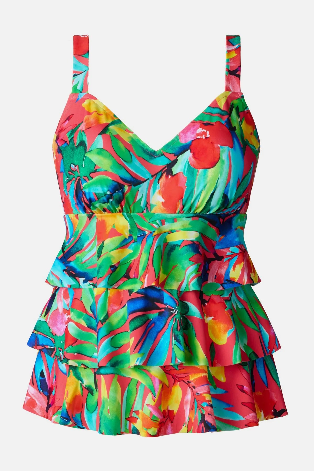 Shape Solver Triple Tier Tankini Top - Cherry Grove