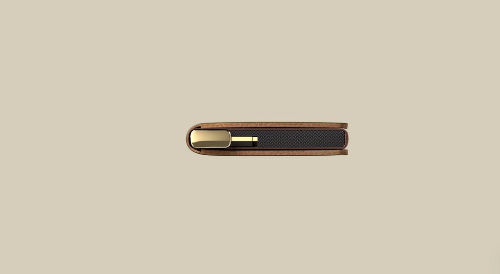 SECRID SLIM WALLET - EMBOSS LINES COGNAC