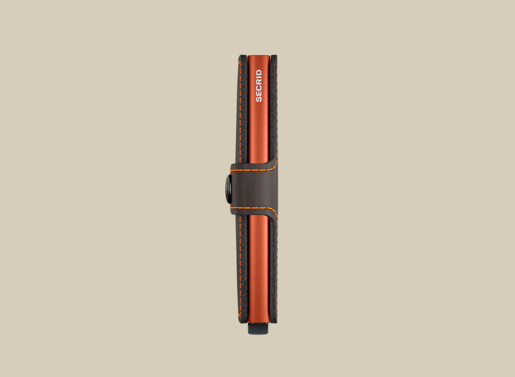 Secrid Miniwallet - Matte Truffle & Orange