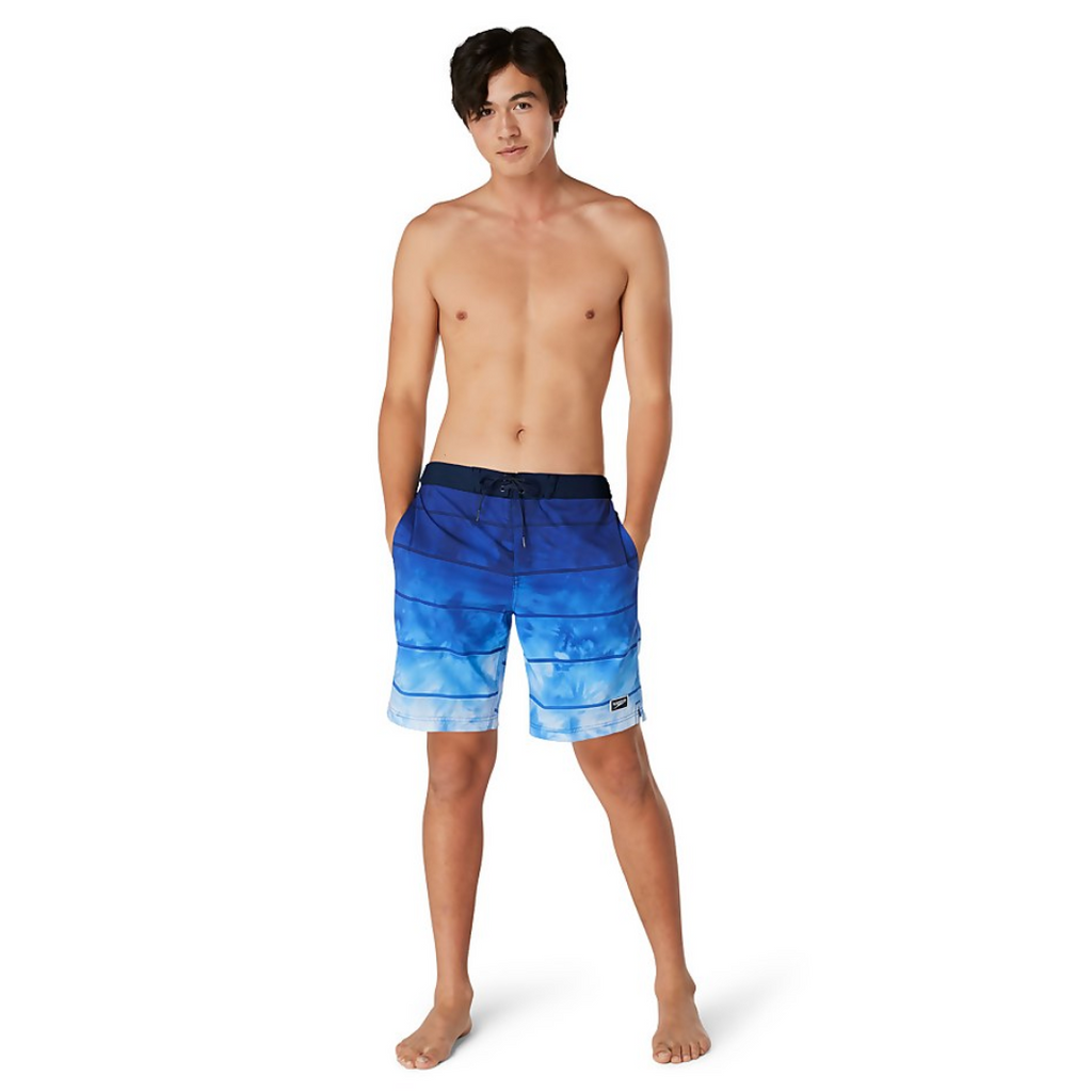 Speedo Men's Strake Tie Dye Bondi Basin Boardshort 20" Blue