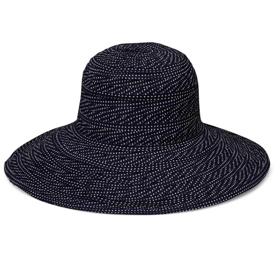 Wallaroo Scrunchie Wide Brim UPF Sun Hat Black/White