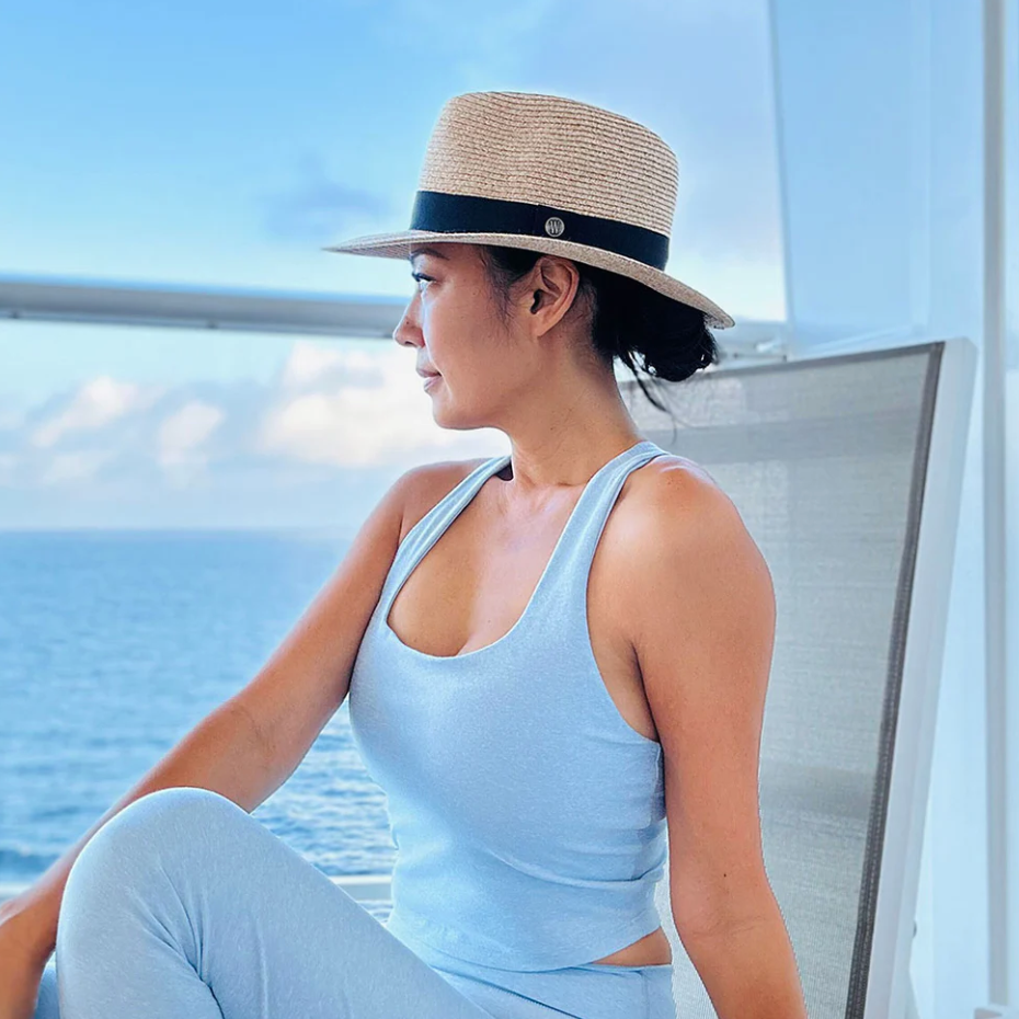 Wallaroo Petite Palm Beach Fedora Style Sun Hat Beige