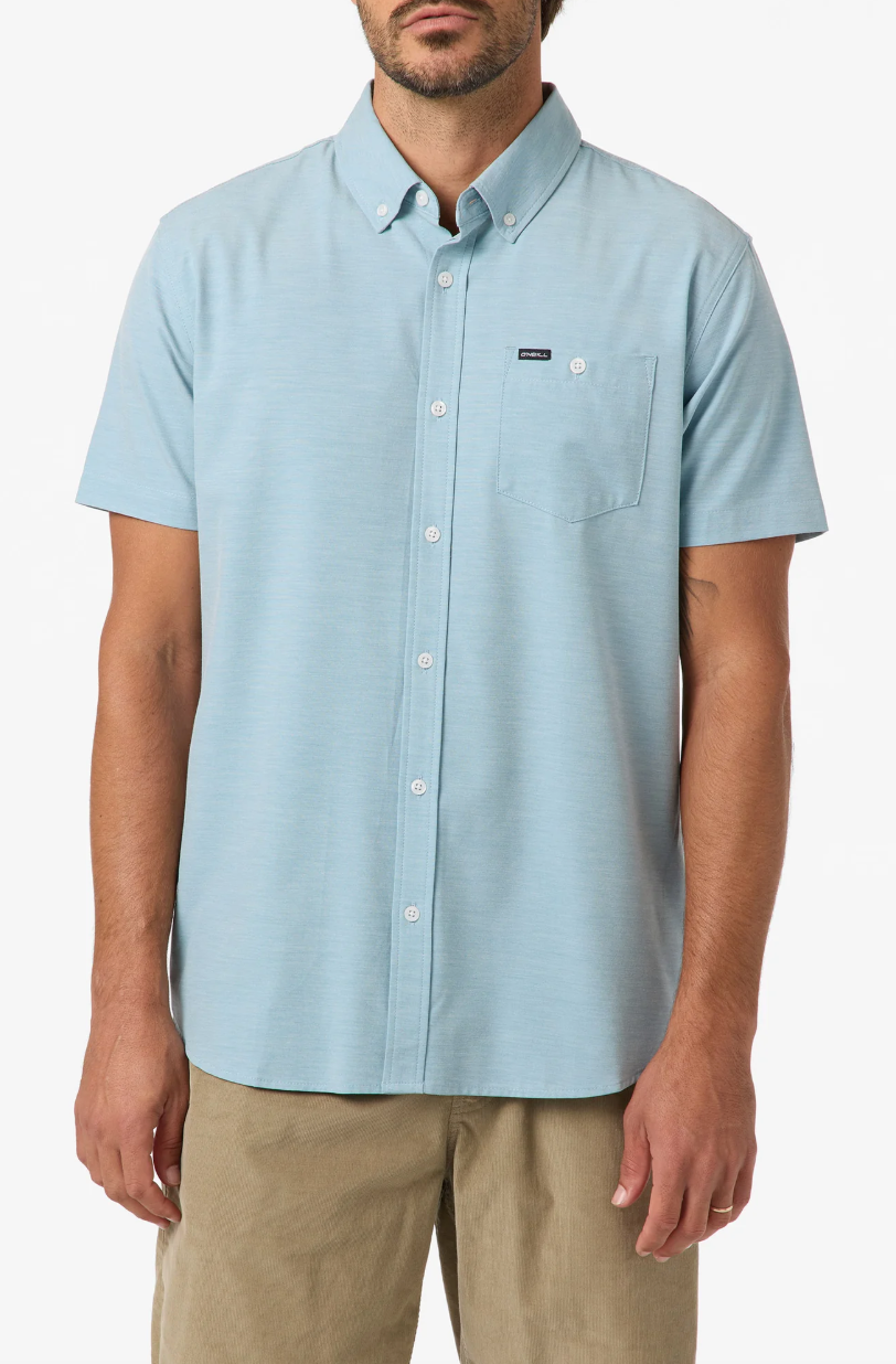 O'Neill Light Check Standard Short Sleeve Woven Shirt - Stone Blue