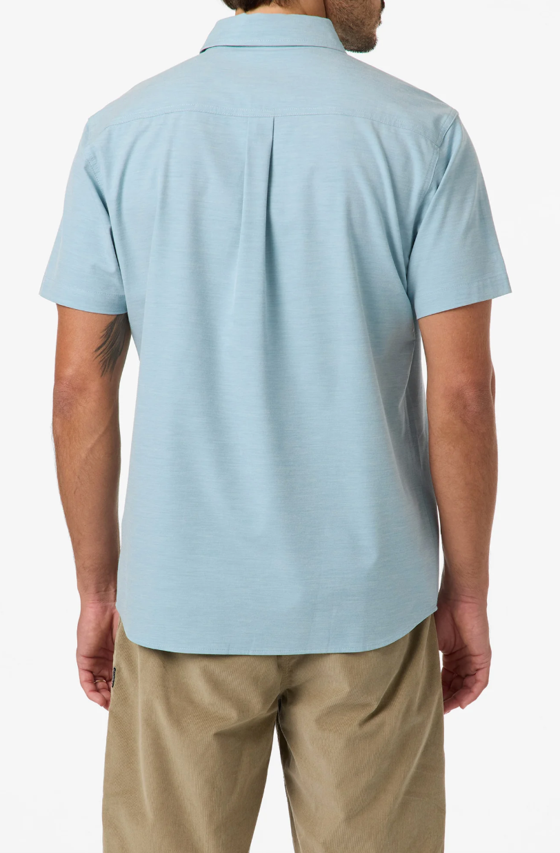 O'Neill Light Check Standard Short Sleeve Woven Shirt - Stone Blue