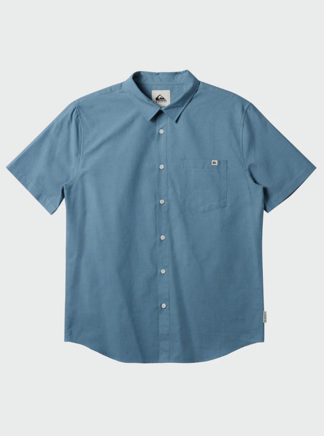 Quiksilver Shoreline Classic Short Sleeve Shirt Blue Shadow