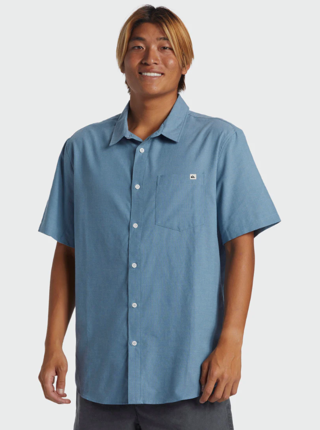 Quiksilver Shoreline Classic Short Sleeve Shirt Blue Shadow