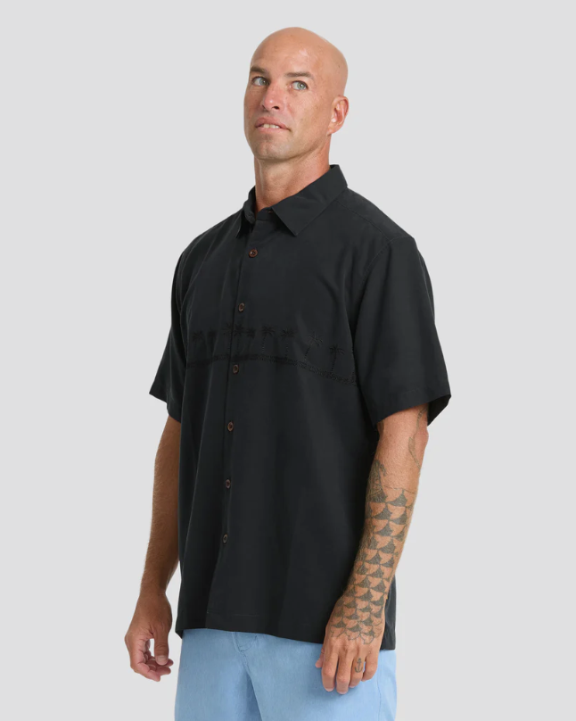 Quiksilver Waterman Tahiti Palms Premium Anti-Wrinkle Shirt Black