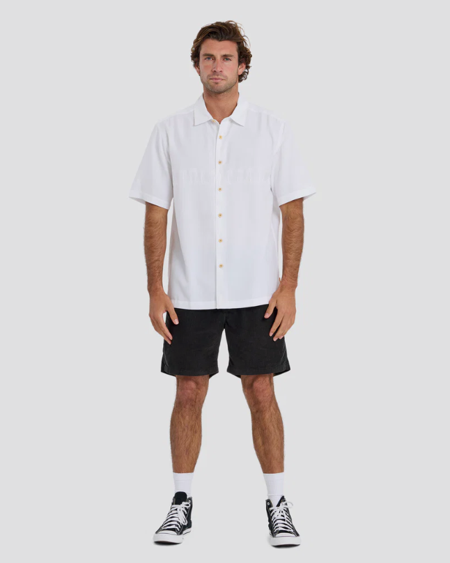Quiksilver Waterman Tahiti Palms Premium Anti-Wrinkle Shirt White