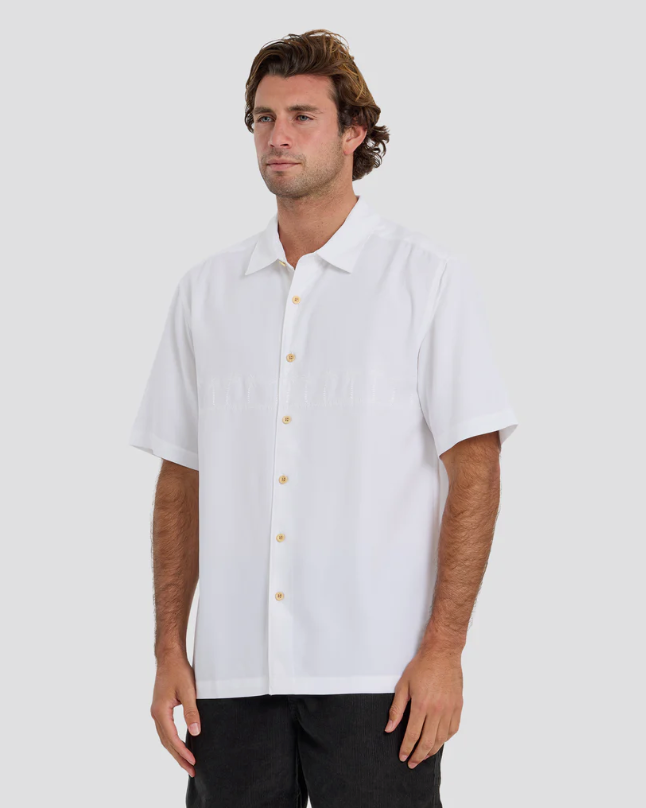 Quiksilver Waterman Tahiti Palms Premium Anti-Wrinkle Shirt White