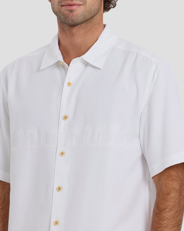 Quiksilver Waterman Tahiti Palms Premium Anti-Wrinkle Shirt White
