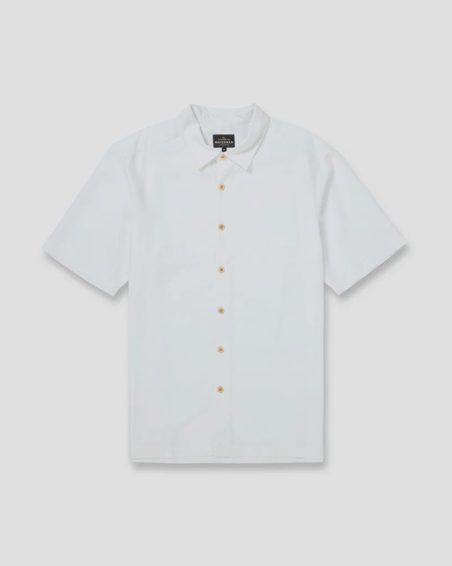 Quiksilver Waterman Tahiti Palms Premium Anti-Wrinkle Shirt White