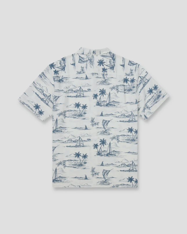 Quiksilver Waterman Sail Away Short Sleeve Shirt Dark Denim