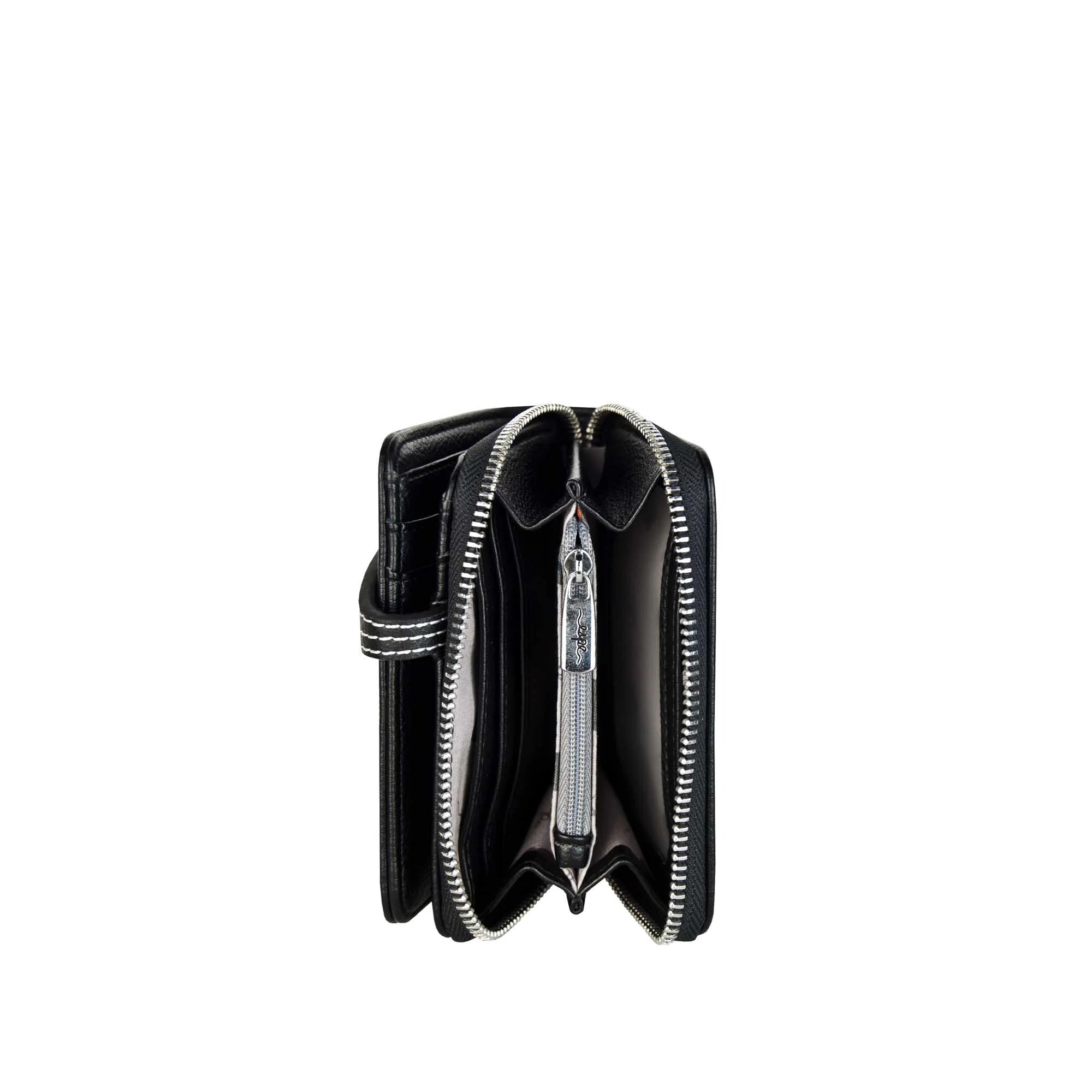 Espe Jasmine Small Zip Wallet Black