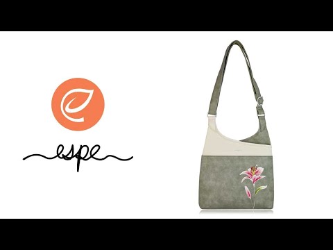 Espe Peony Messenger Crossbody Bag Grey