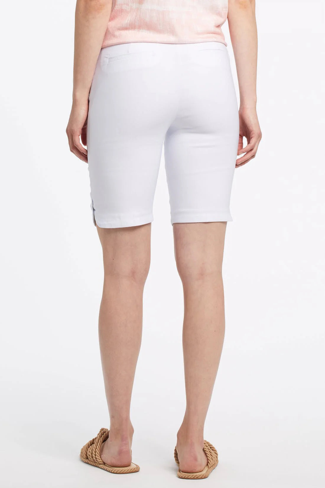 Tribal Sport Flatten It® Tummy Control Pull-On Bermuda Shorts White